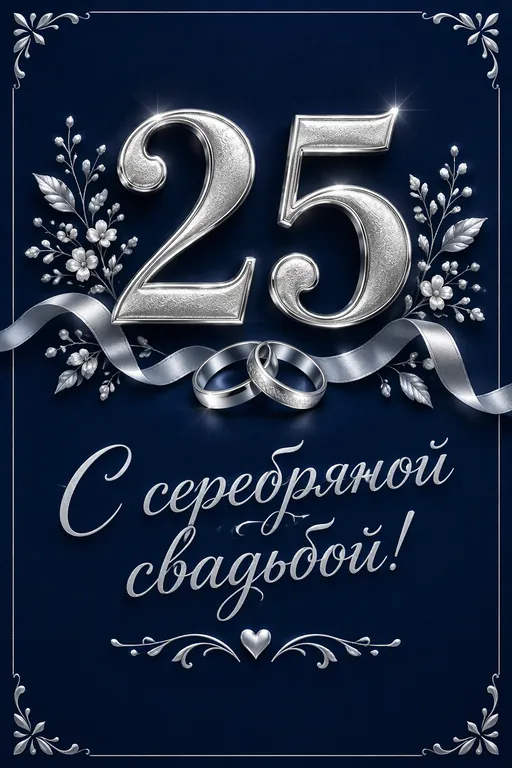 Открытка на серебряную свадьбу