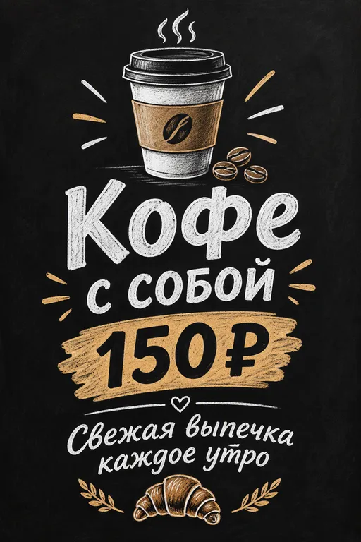 Штендер кофейни с меловой доской
