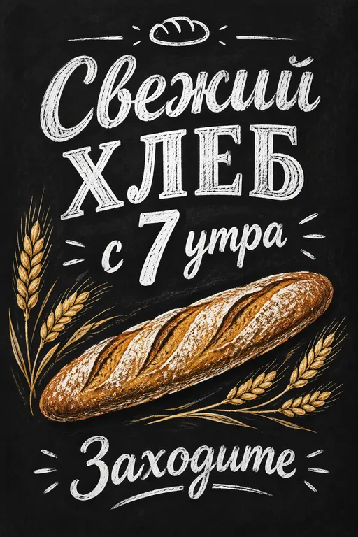 Штендер пекарни с багетом
