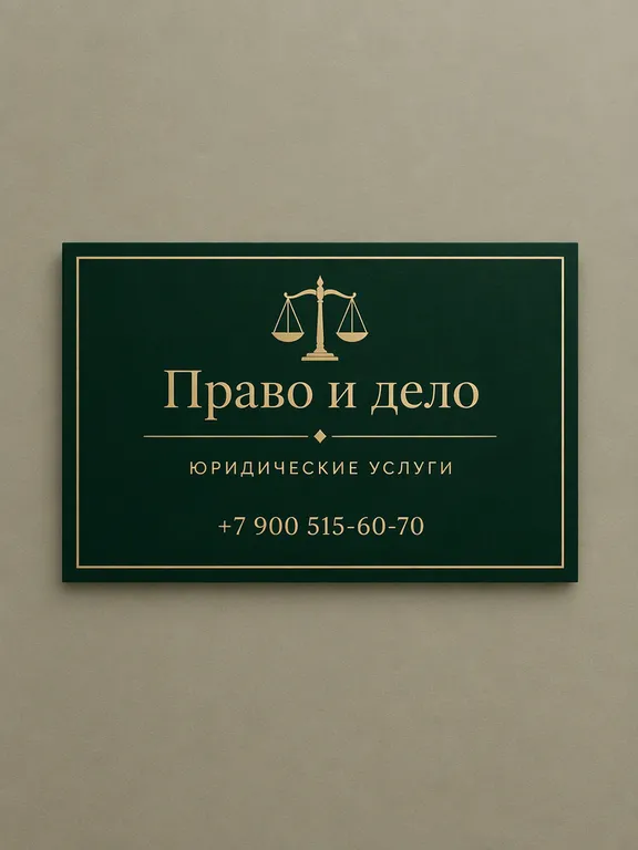 Визитка юридической фирмы в зелёном цвете