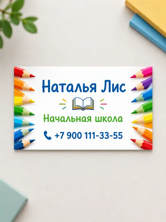 Визитка репетитора начальных классов