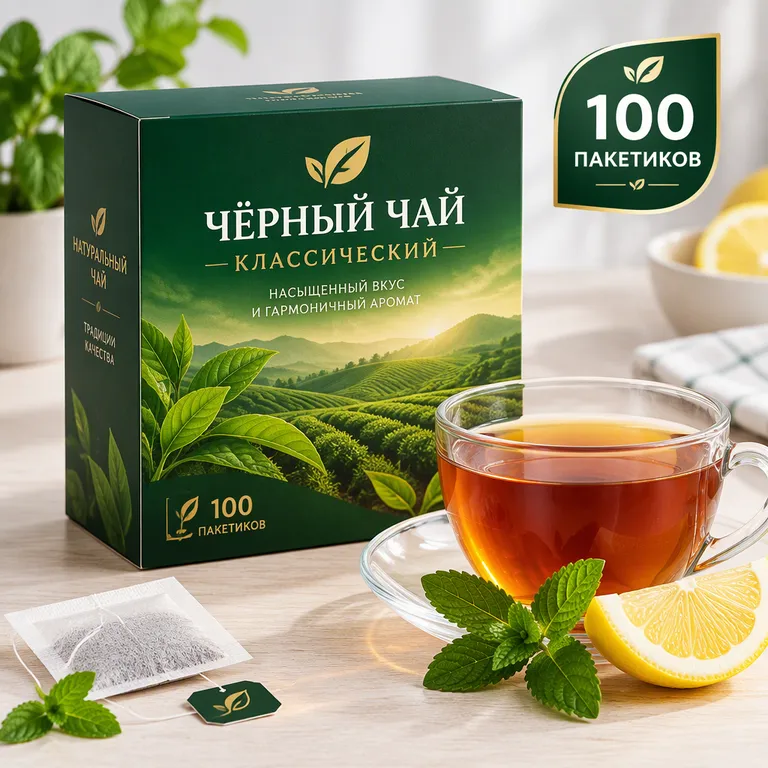 Чай с лимоном и мятой