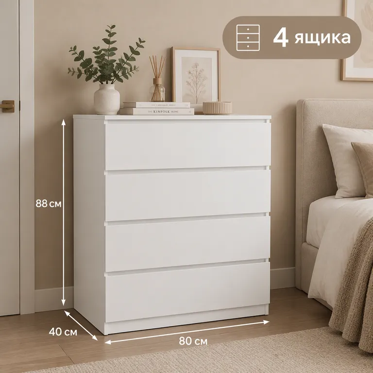Комод в спальне с плашкой
