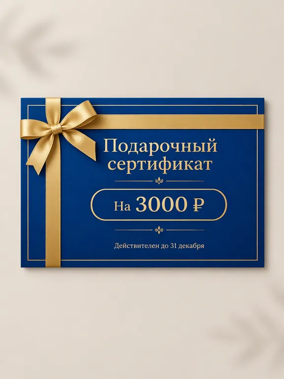 Подарочный сертификат с золотой лентой