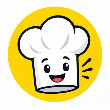 Поварской колпак на жёлтом круге для канала о кулинарии