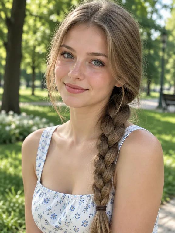 Девушка с длинной косой