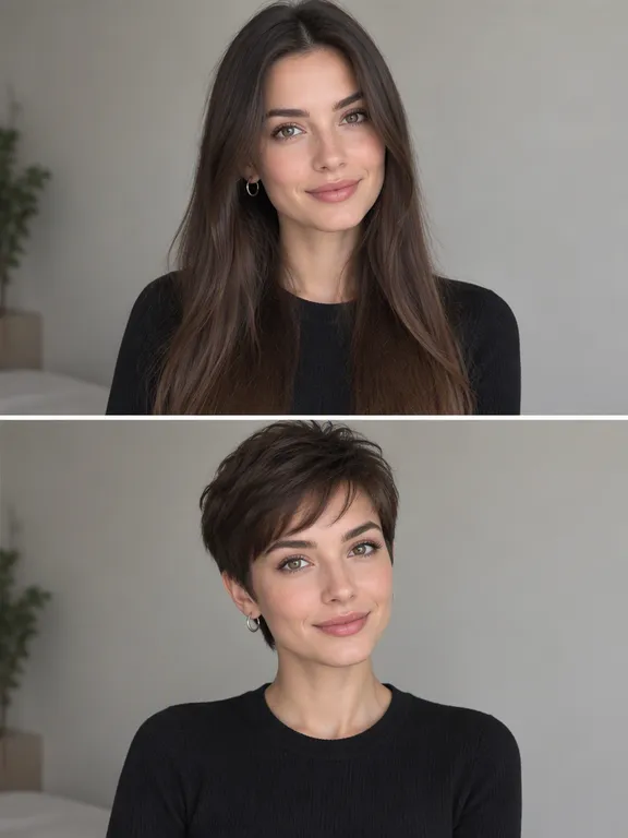 До и после: короткая стрижка на фото