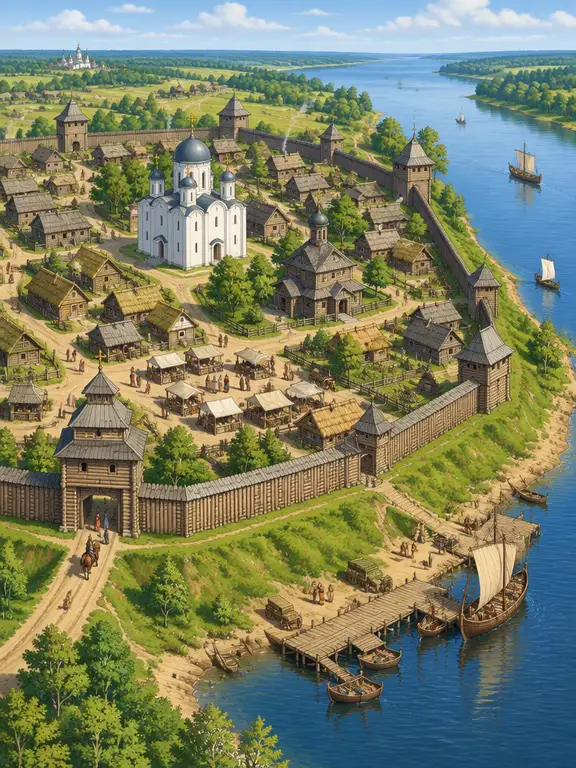 Иллюстрация для урока истории: древнерусский город