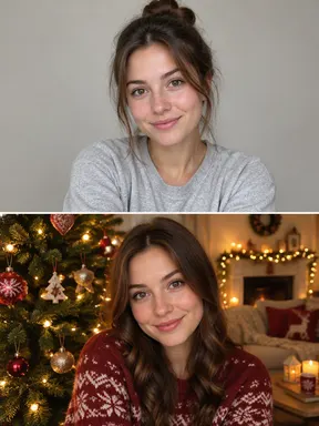 До и после: портрет и новогодняя фотосессия