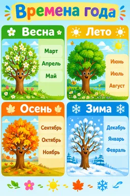 Плакат «Времена года» для класса