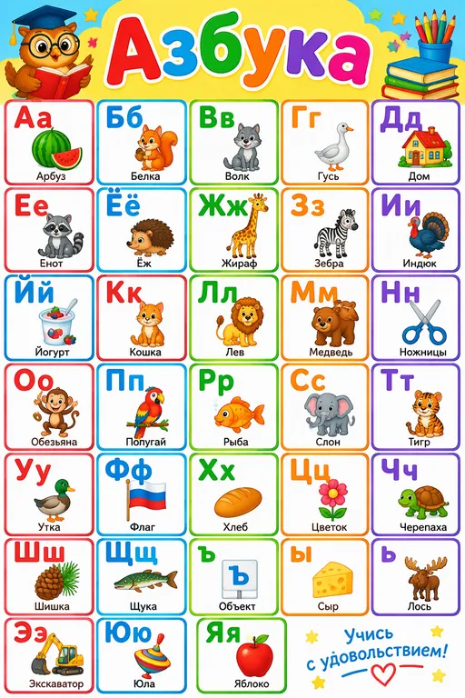 Плакат с алфавитом для 1 класса