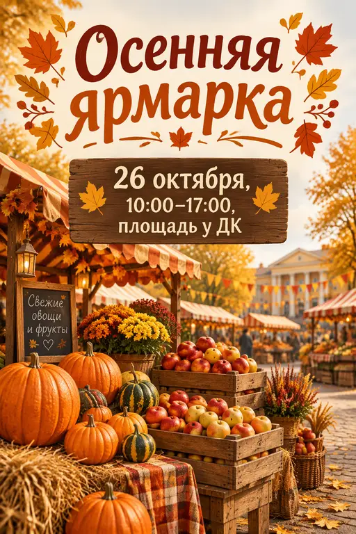 Афиша осенней ярмарки с тыквами