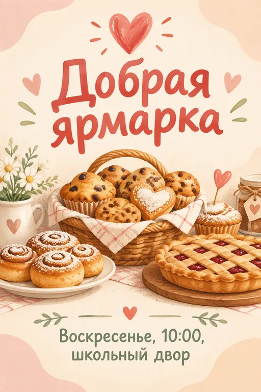 Афиша благотворительной ярмарки