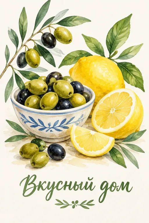 Акварельный постер для кухни