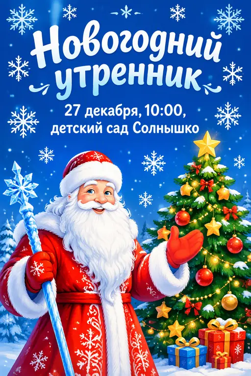 Афиша новогоднего утренника