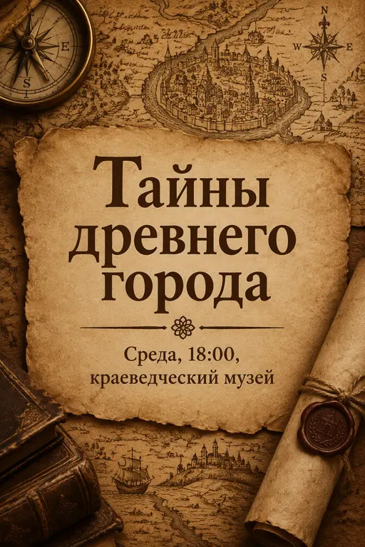 Афиша лекции по истории со старой картой