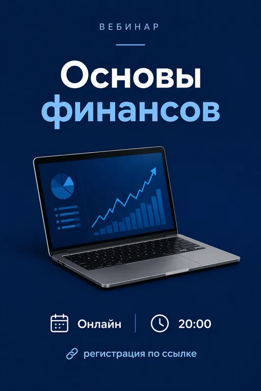 Афиша вебинара с ноутбуком