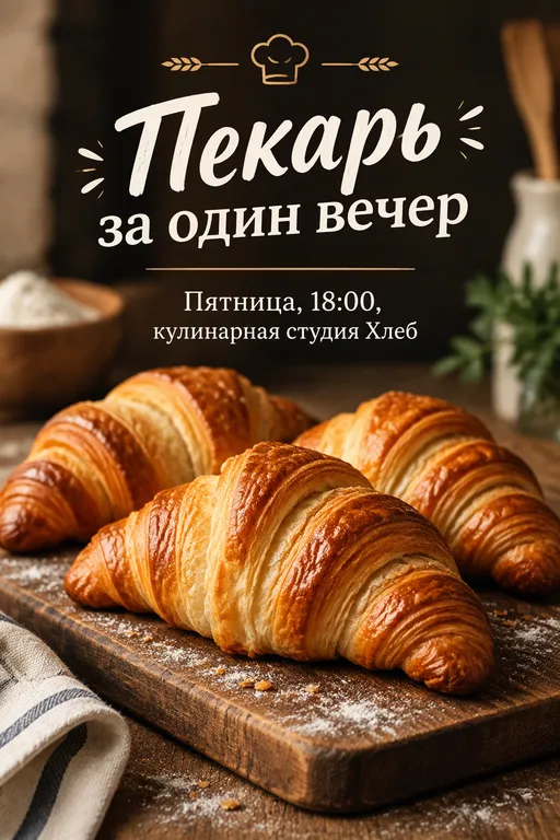 Афиша кулинарного мастер-класса