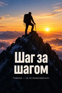 Мотивационный плакат с альпинистом