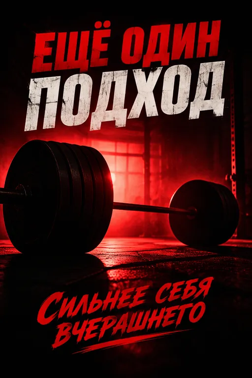 Плакат для спортзала со штангой