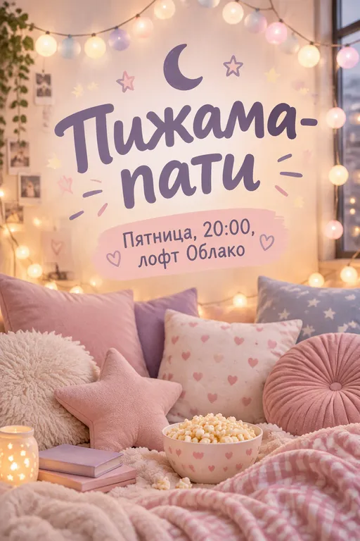 Афиша пижамной вечеринки