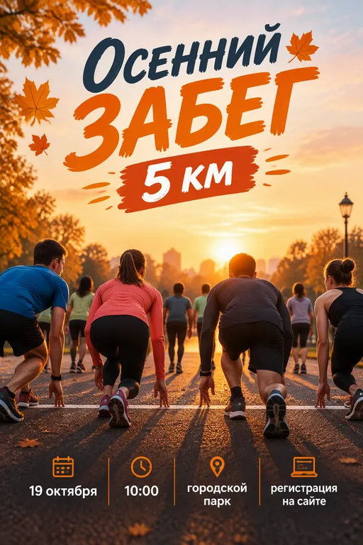 Афиша осеннего забега на рассвете