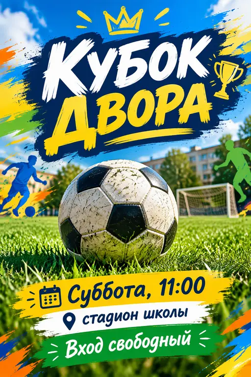 Афиша футбольного турнира во дворе