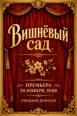 Афиша спектакля в стиле театрального плаката