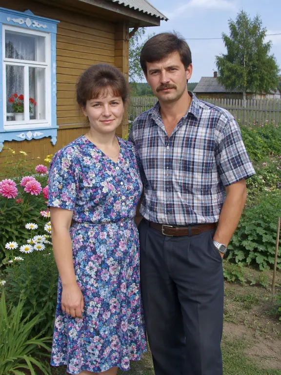 Фото у дома, где убраны заломы и сгибы