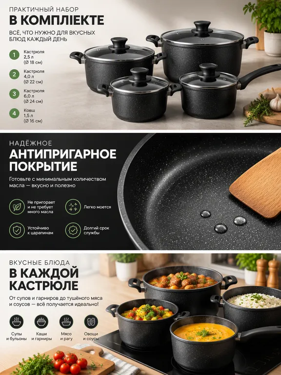Рич-контент для набора посуды